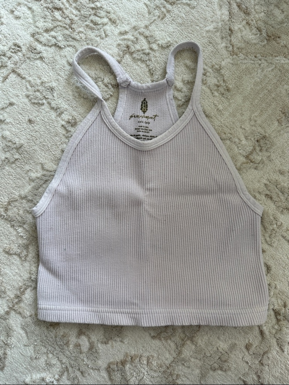 Free People Ribbed Lilac Halter Crop Top